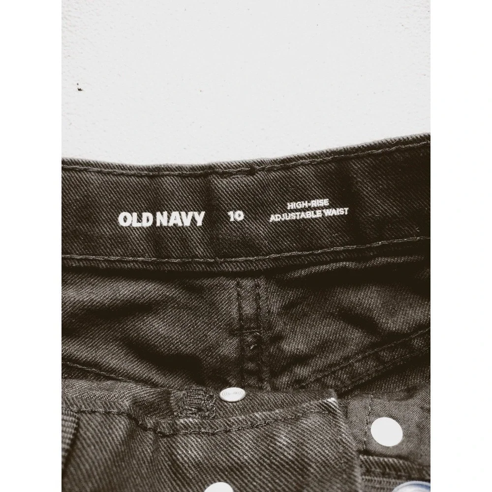 Old Navy Kids Black High Rise‎ Adjustable Waist Denim Jean Shorts Size 10
